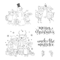 Mistletoe Friends Clear-Mount Stamp Set