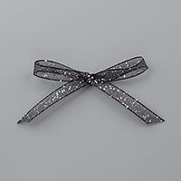 Black 5/8 (1.6 cm) Glittered Organdy Ribbon