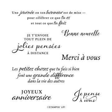 SET DE TAMPONS AMOVIBLES HEUREUSES PENSÉES (FRANÇAIS)