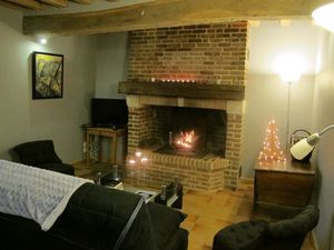 ancienne ecurie salon avec cheminee