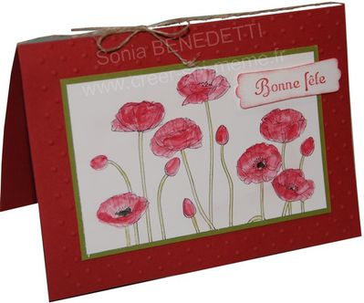 carte bonne fete coquelicot
