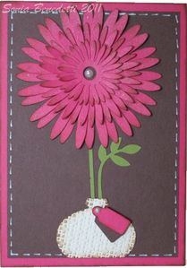carte fleur daisy embossage