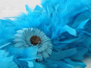 deco table plume et fleur detail