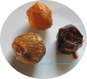 fruits confits au foie gras