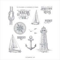 150209 Terre à l’horizon  Set de tampons stampin avec voiliers phare bateau noeud marin corde ancre