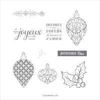 150692 Set de tampons Fêtes étincelantes stampin up boules de noel étoile scrap décoration loisirs créatifs