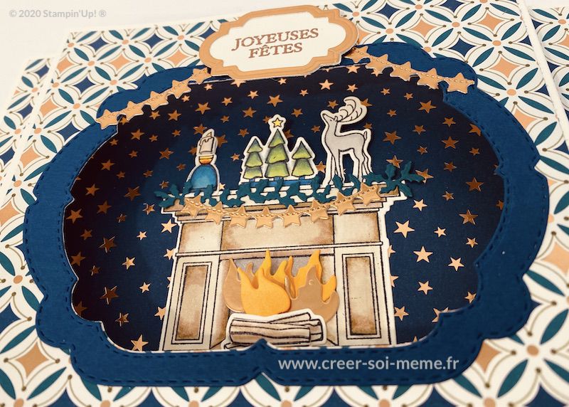 carte théâtre en 3 diemensions 3D étiquettes pour célébrer stampin up