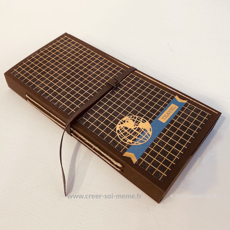 tutoriel album scrap scrapbooking avec produits Stampin'Up! théme voyage masculin
