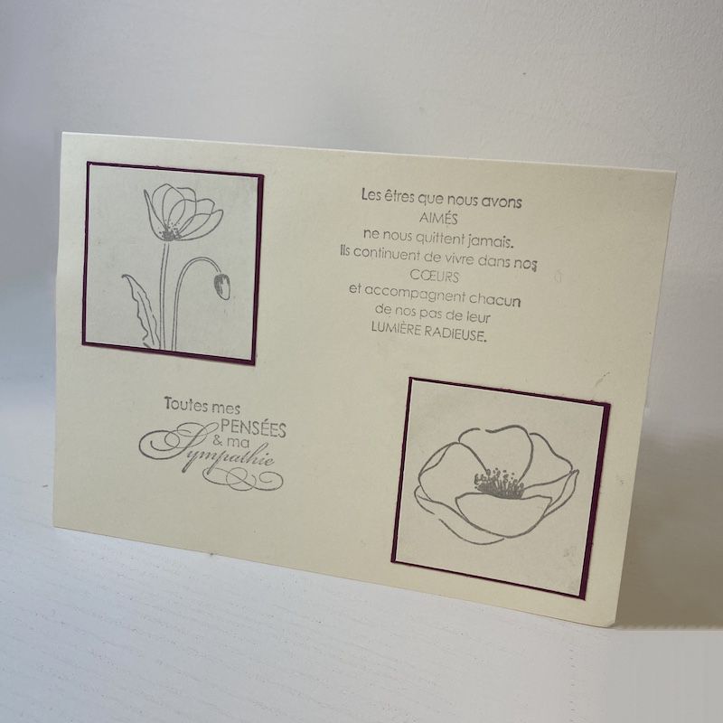 carte condoléance stampin up  corinne DUBEAU toulouse sud france