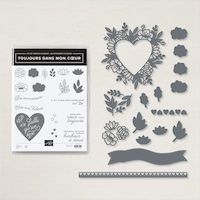 156195 Lot Toujours dans mon cœur stampinup coeur mariage amour decoration diy bannière fleurs dies poinçons