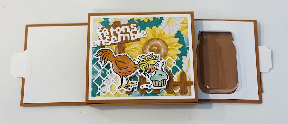 carte a coulisse avec bocal