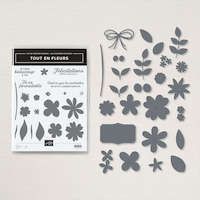 lot Tout en fleurs comprend le set de tampons Tout en fleurs et les poinçons Efflorescences brodées Stampin up scrap