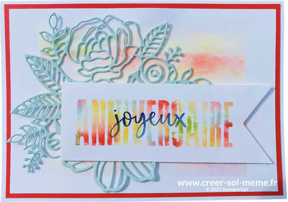 carte faite main joyeux anniversaire stampin up carterie loisirs créatifs diy SU multicouleurs rapide démonstratrice france normandie