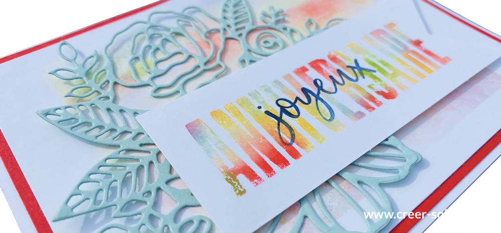 carte encre animée stampin up carterie anniversaire fleur rose création loisirs créatifs démonstratrice france 