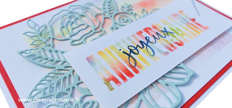 carterie création fait mains anniversaire stampin up carterie scrap scrapbooking rose fleur ajouré