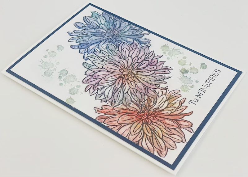 technique de la craie pastel encre versamark stampin up carterie scrap stampinup scrapbooking loris creatifs fleurs