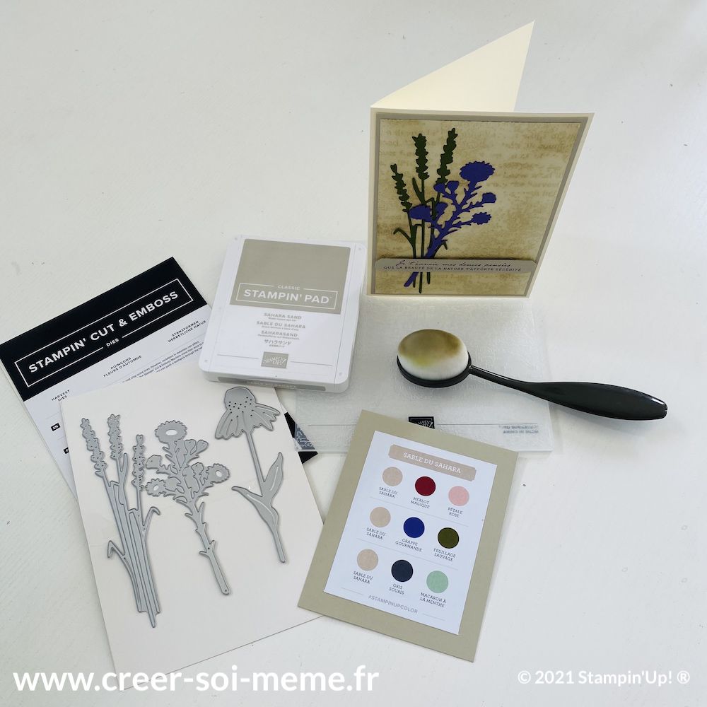 nature généreuse pointons die fleurs d'automne brosse a estompe stampin up fourniture scrap