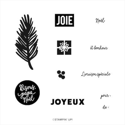 Set de tampons en résine Amour, papa Noël  stampinup français  158376 joie bonheur pin france rouen