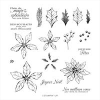 158262 set de tampons poinsettias fleurs de noel stampinup france normandie eure