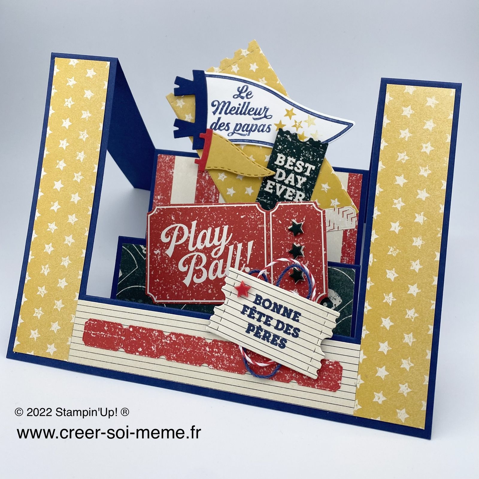 157897 collection Fans des sports stampin up loisirs créatifs scrap masculin homme père fête des pères drapeau fanion ticket