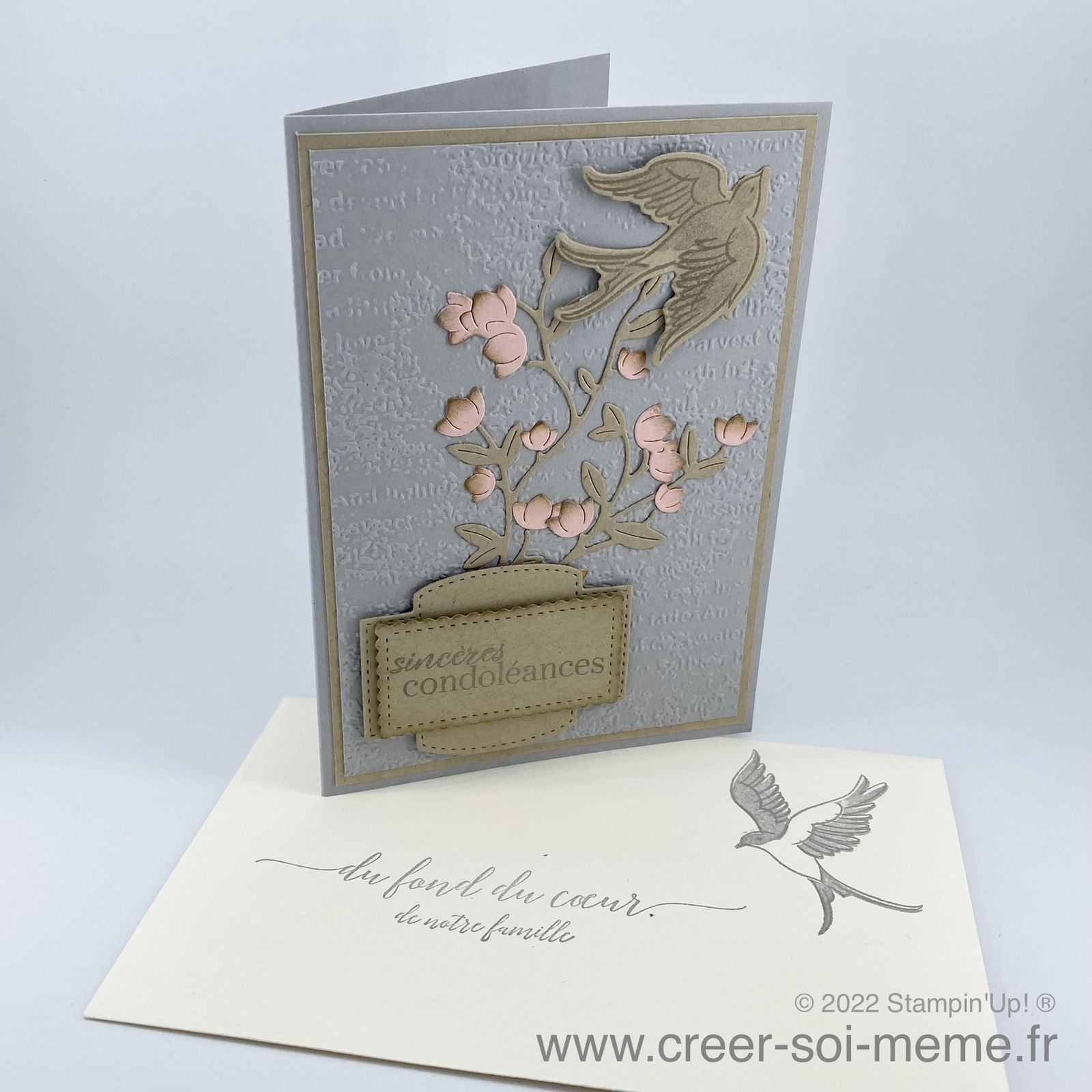 carte condoléance stampin up carterie deuil fait main création unique