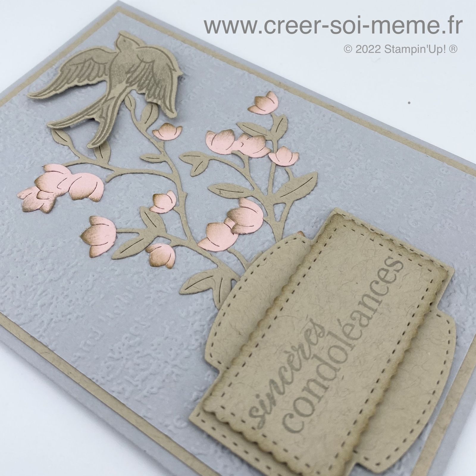sinceres condoleances stampin up hirondelle stampinup carterie fait mains creation unique 