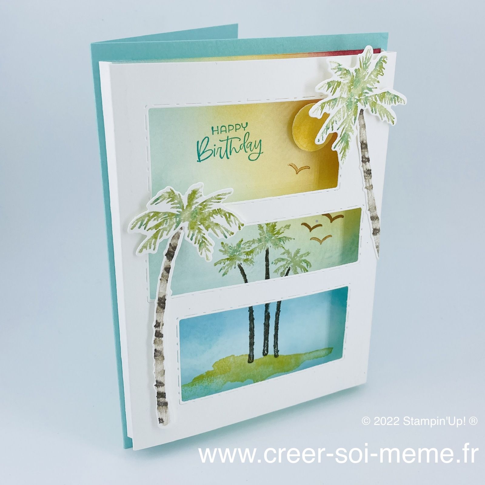 157719 paradise palms stampinup palmiers noix de coco ile loisirs créatifs scrap carterie france