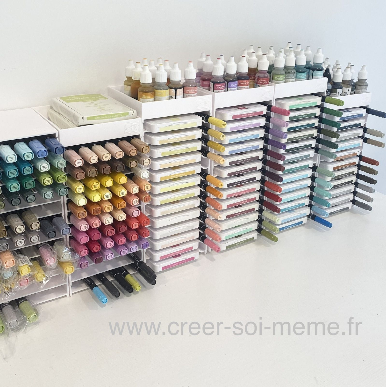 rangement stampinup encre feutre recharge loisirs créatifs scrap carterie dessin mixed media