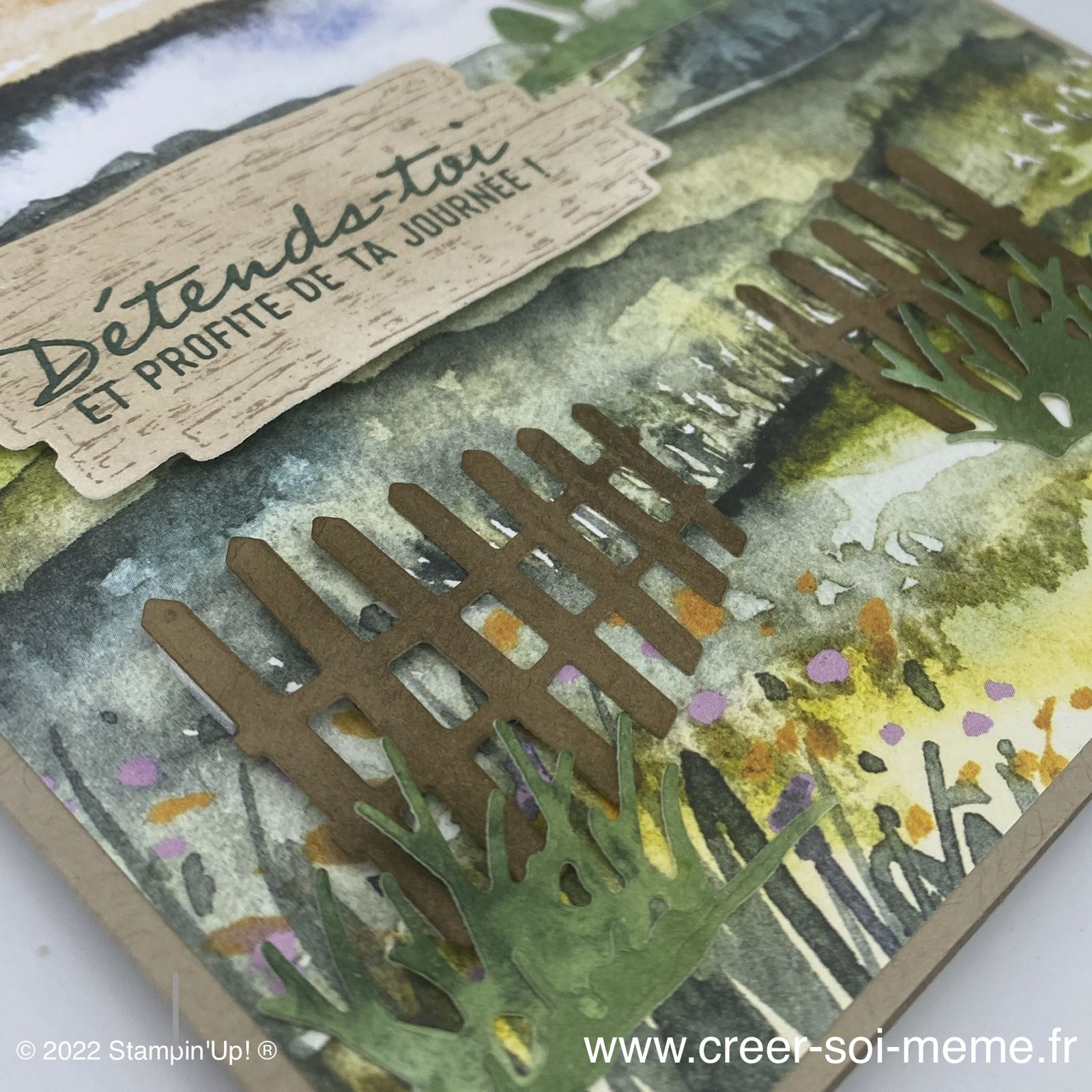 157778 poinçons stampinup horizons cabanes arbres barrière clôture création diy scrap