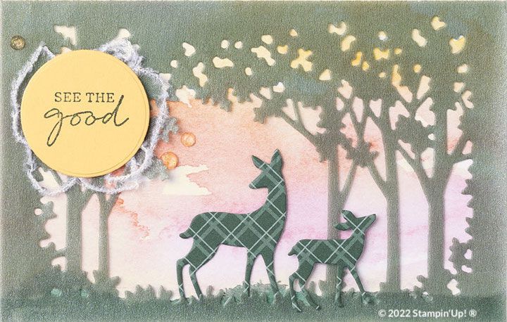 157846 lot Bosquet verdoyant stampinup foret animaux scrap nature carterie die découpe 