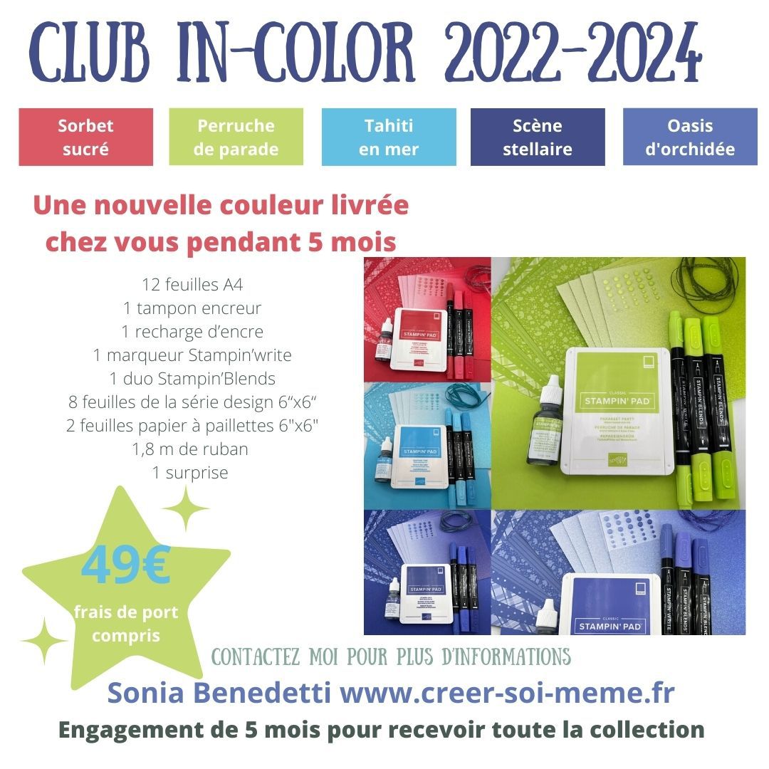 club in color stampin up 2022 2024 Tahiti perruche scrap encre carterie france normandie