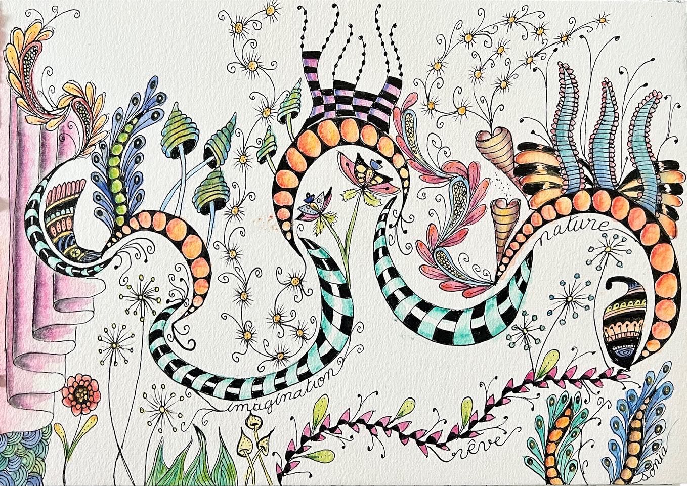 lacher prise création arthérapie doodling