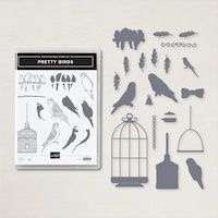 158847 lot Pretty Birds stampin up perruches oiseau perroquet