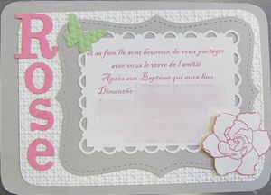 Une jolie invitation pour un baptême…