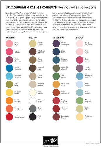 les nouvelles couleurs stampin up