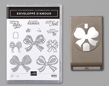Lot enveloppé d'amour Réf 155156 à 38,50€ Stampin'Up ! découpe noeud