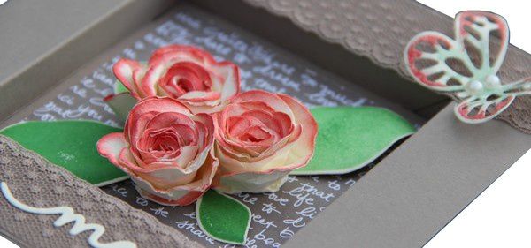 Carte roses en 3d