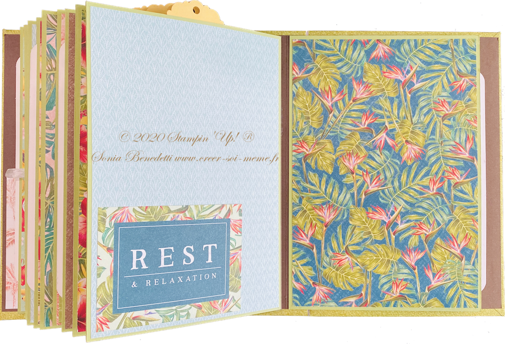 tutoriel album oasis tropicale stampin'Up!