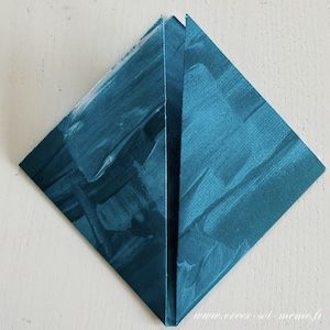 fleur en origami facile a réaliser avec les produits Stampin'Up! répéter de l'autre côté