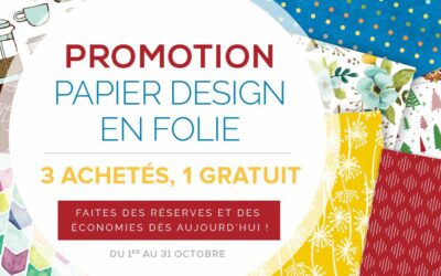 Papier design en folie = Promotion!