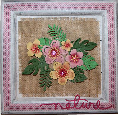 Un cadre avec des fleurs 100% papier