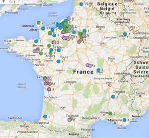 Une carte pour localiser les démonstratrice ma lignée