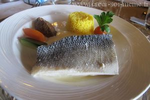 pave de bar sauvage et ses legumes poeles