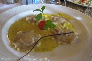 raviole de homard au beurre de thym