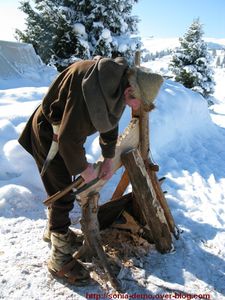 viking travaillant bois